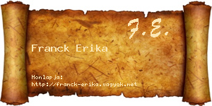 Franck Erika névjegykártya